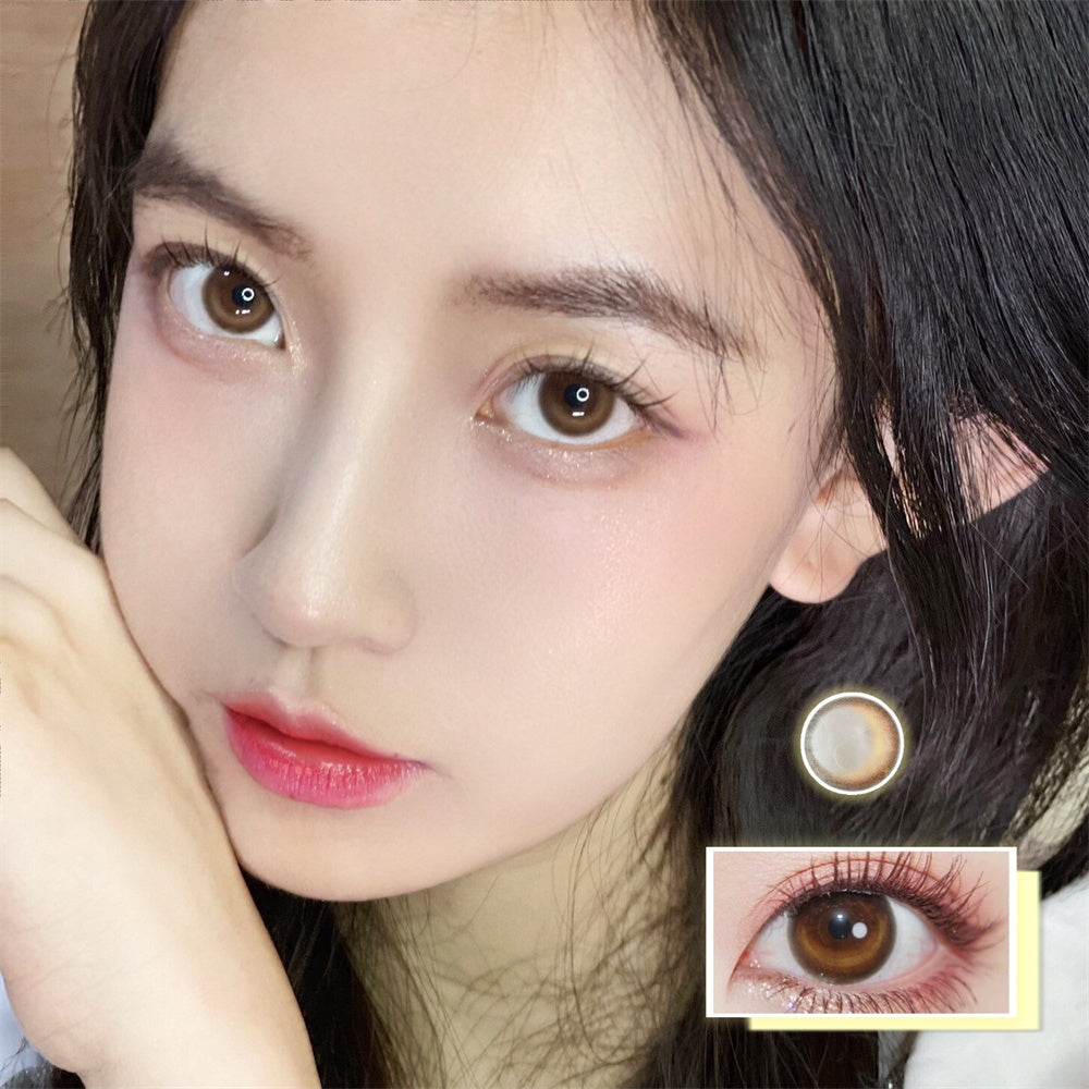 Morningcon Half-moon Colored Contact Lenses For Eyes Half Yearly 2pcs