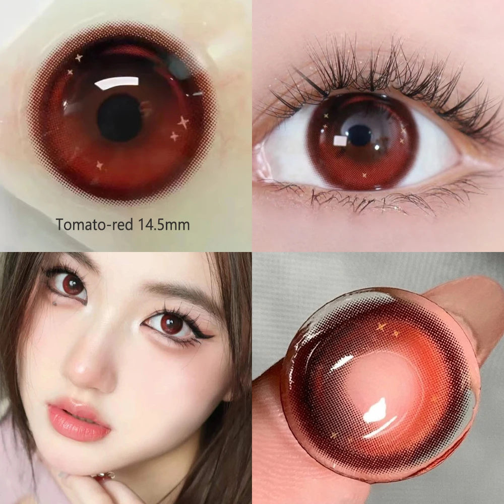 Morningcon Cranky tomatoes Colored Contact Lenses For Eyes Half Yearly 2pcs