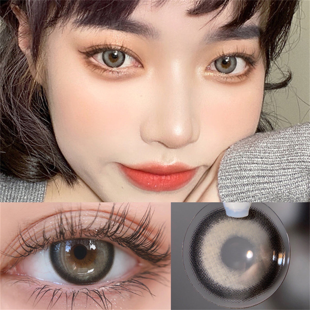 Morningcon Precious Gold Dust Colored Contact Lenses For Eyes Half Yearly 2pcs