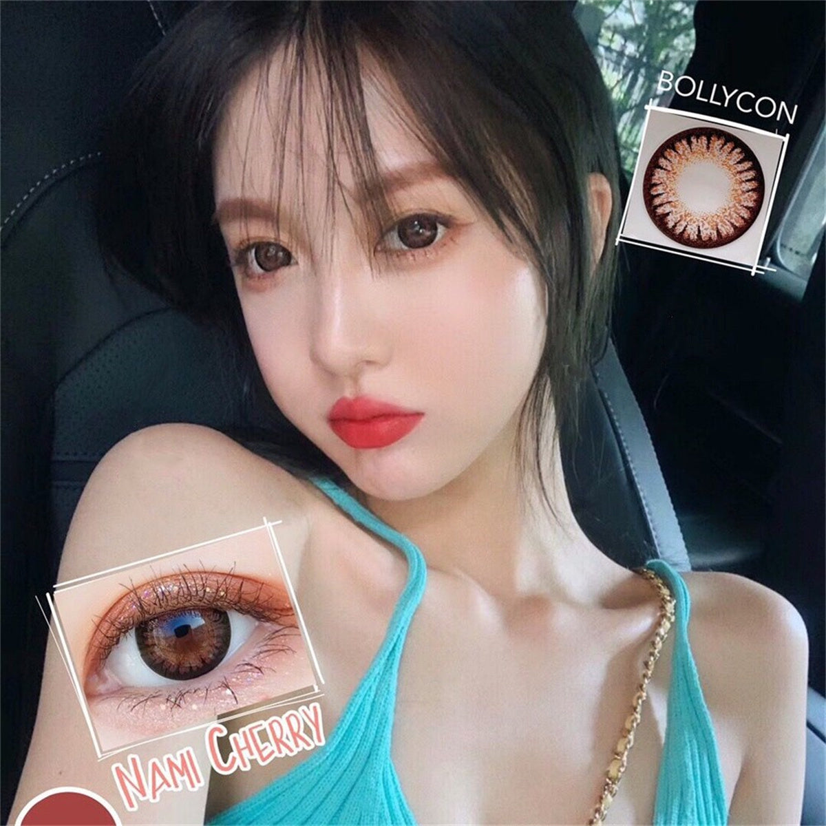 Morningcon Cherries Colored Contact Lenses For Eyes Half Yearly 2pcs