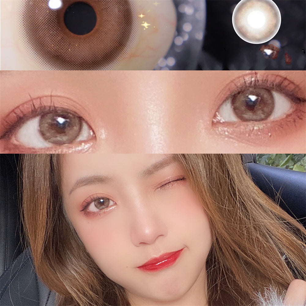 Morningcon Chestnut milk coffee Colored Contact Lenses For Eyes Half Yearly 2pcs