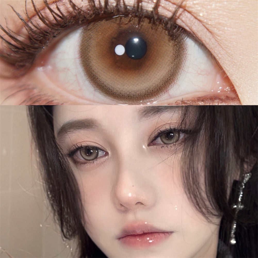 Morningcon Blue Coconut Custard Colored Contact Lenses For Eyes Half Yearly 2pcs