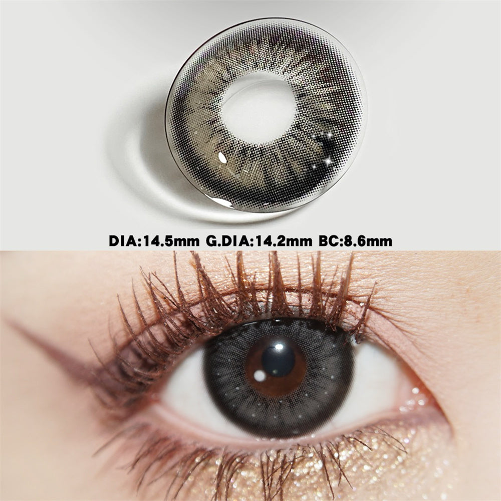 Morningcon Thai milk tea ash Colored Contact Lenses For Eyes Half Yearly 2pcs