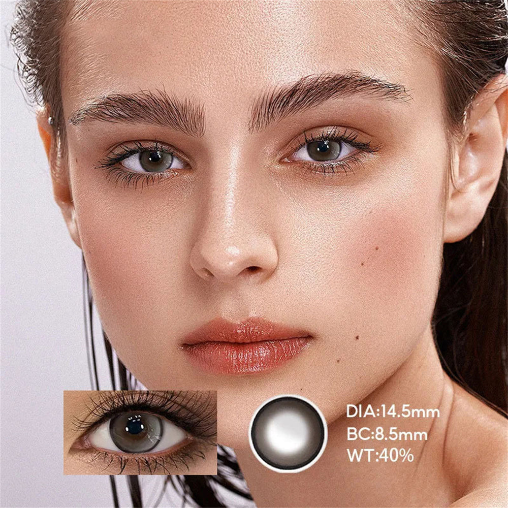 Morningcon Condensed Milk Coffee Colored Contact Lenses For Eyes Half Yearly 2pcs