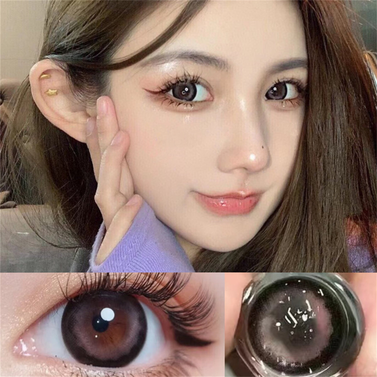 Morningcon Bloom Rose Colored Contact Lenses For Eyes Half Yearly 2pcs