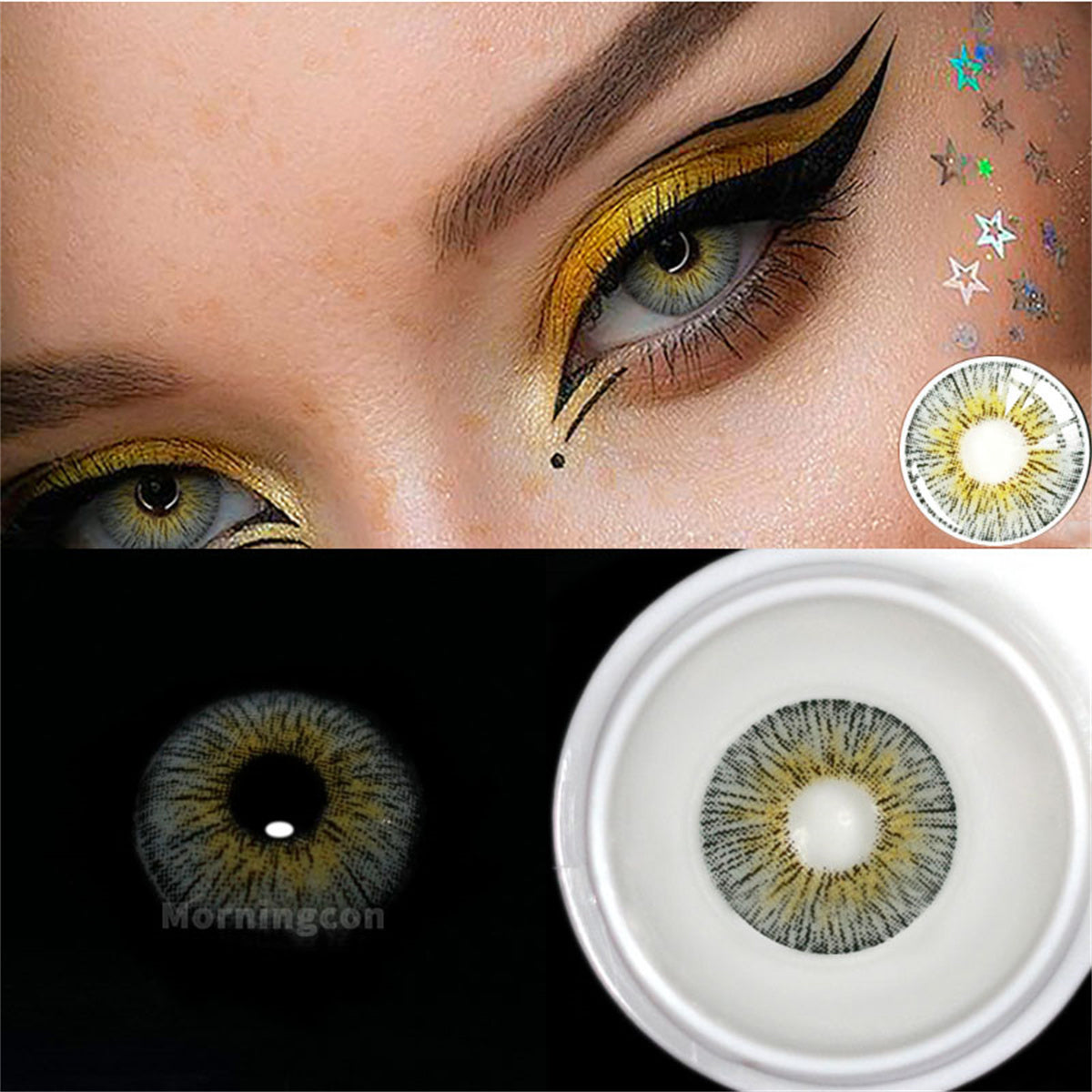 Morningcon New yourk Colored Contact Lenses For Eyes Half Yearly 2pcs