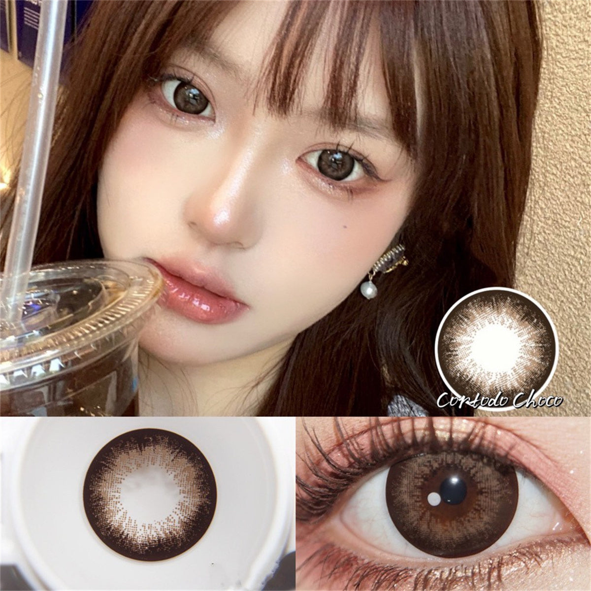 Morningcon Cocoa Creamer Colored Contact Lenses For Eyes Half Yearly 2pcs