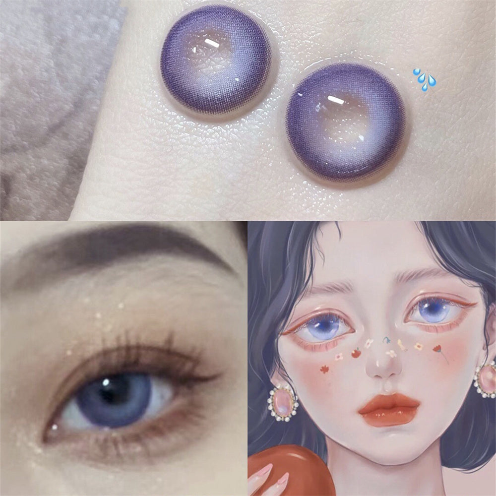 Morningcon Laser Cherry Violet Colored Contact Lenses For Eyes Half Yearly