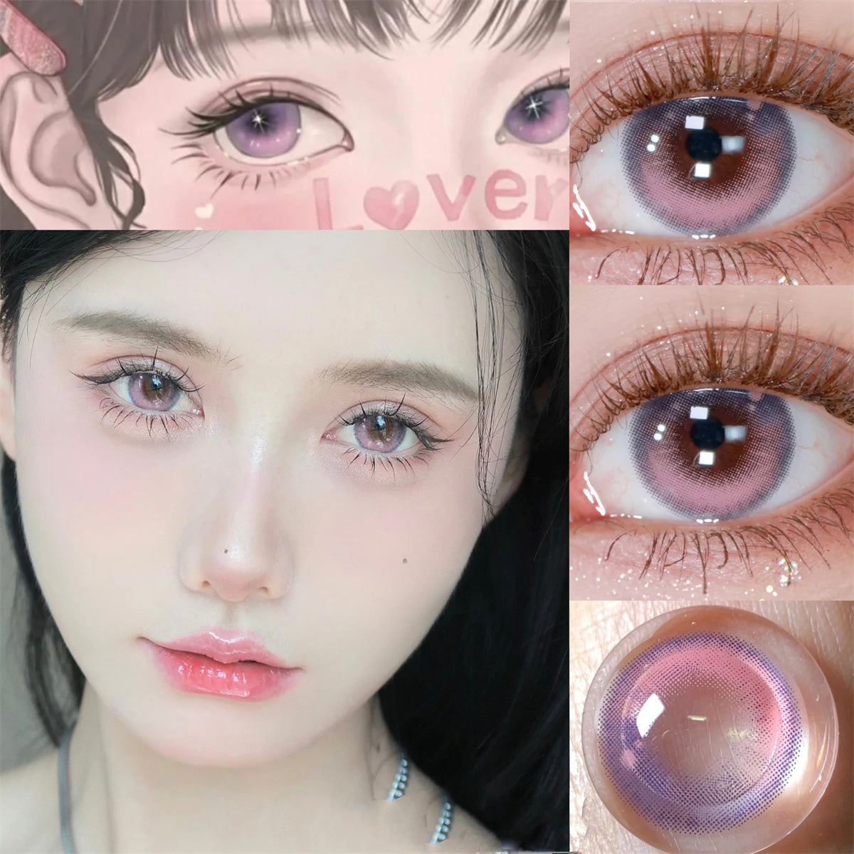 Morningcon Tear powder Colored Contact Lenses For Eyes Half Yearly 2pcs