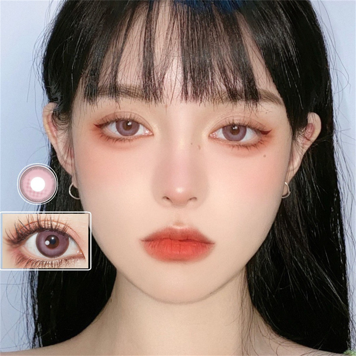 Morningcon Peach Tower Colored Contact Lenses For Eyes Half Yearly 2pcs