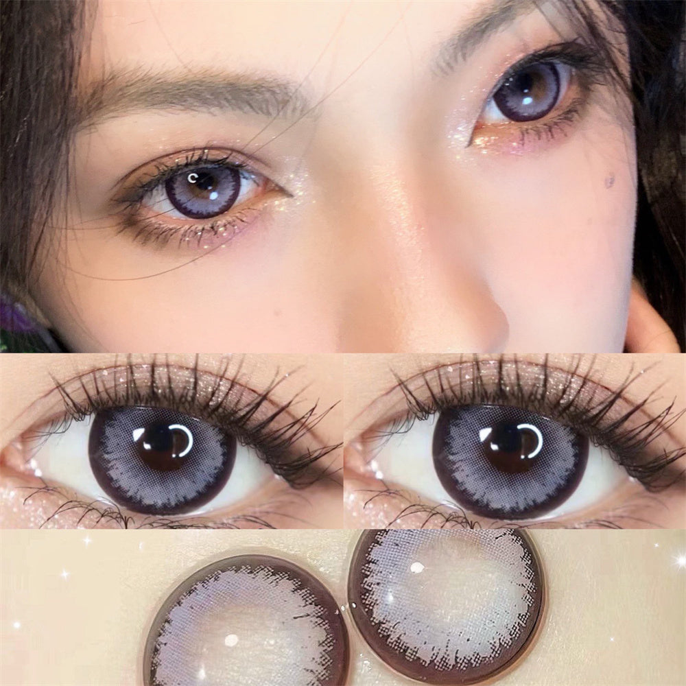 Morningcon Black currant blue Colored Contact Lenses For Eyes Half Yearly 2pcs