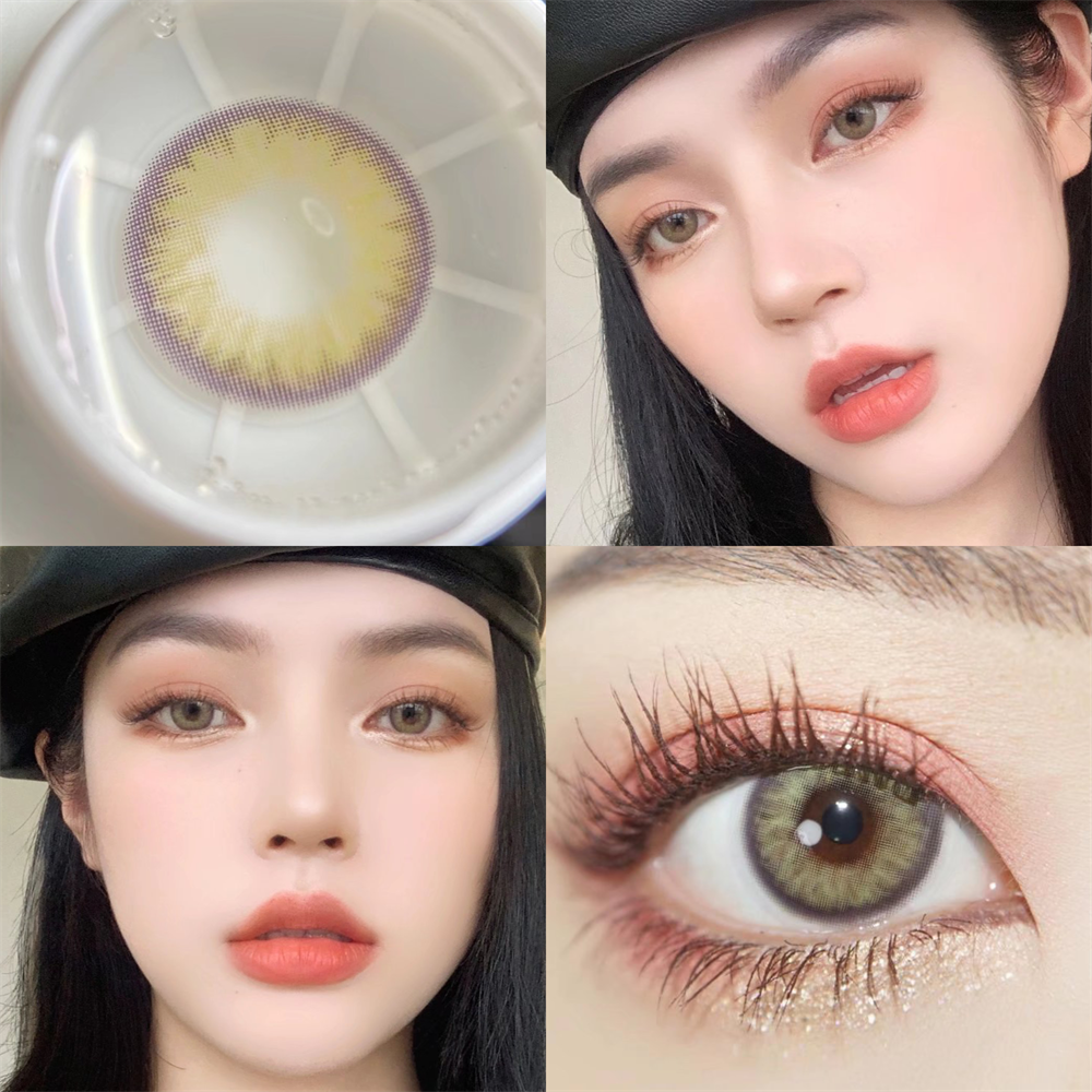 Morningcon Brick is blue and brown Colored Contact Lenses For Eyes Half Yearly
