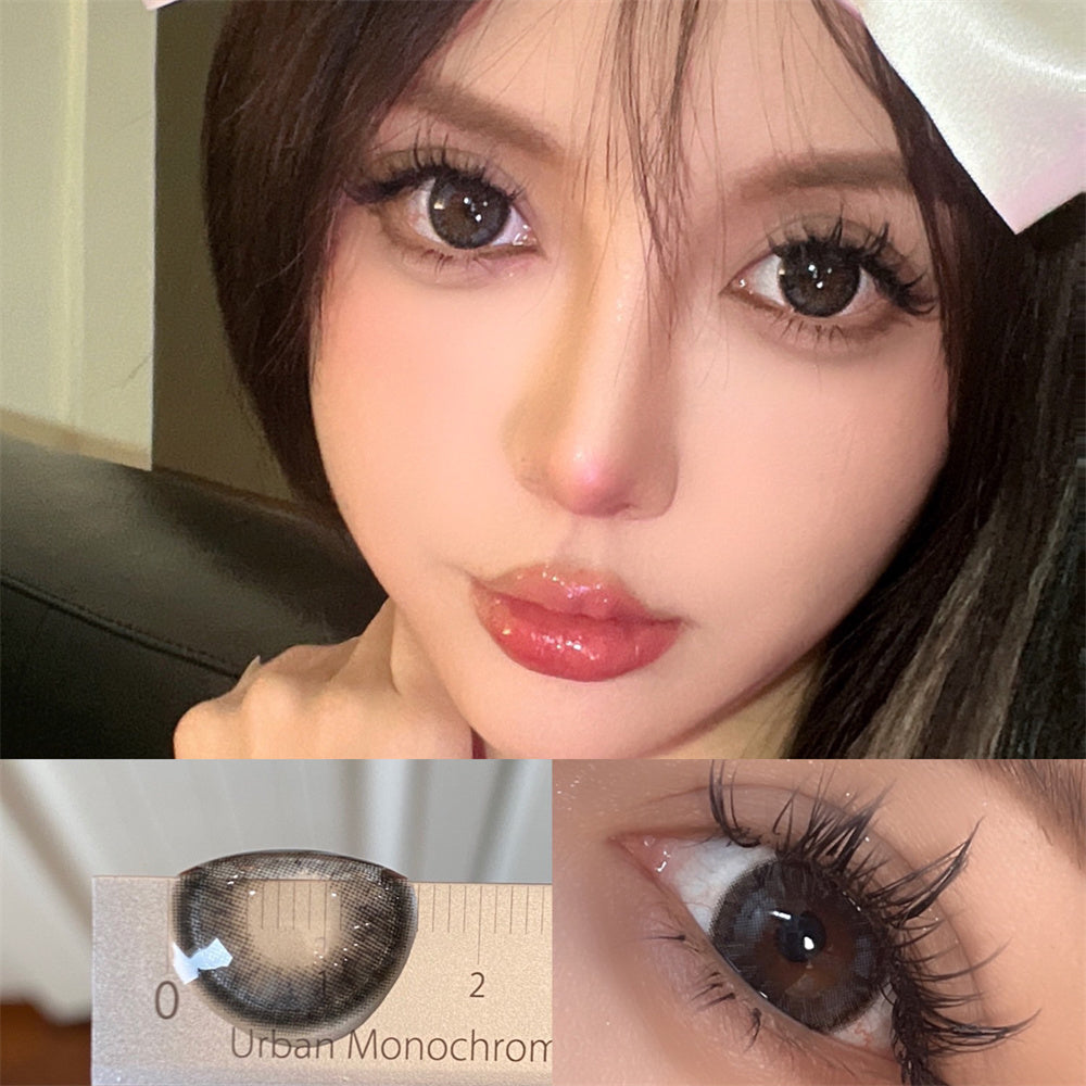 Morningcon Cute egg black Colored Contact Lenses For Eyes Half Yearly 2pcs