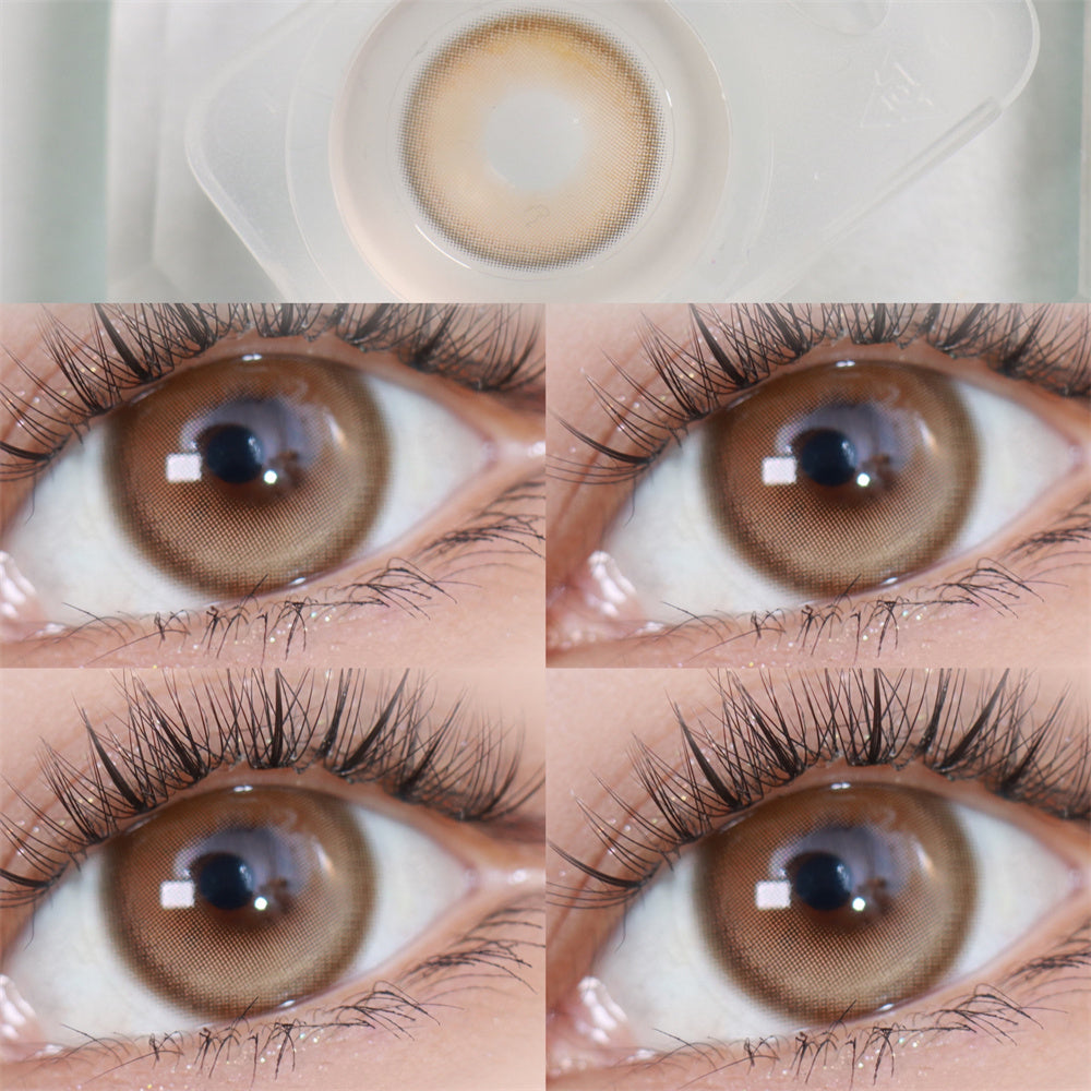 Morningcon Blue Coconut Custard Colored Contact Lenses For Eyes Half Yearly 2pcs
