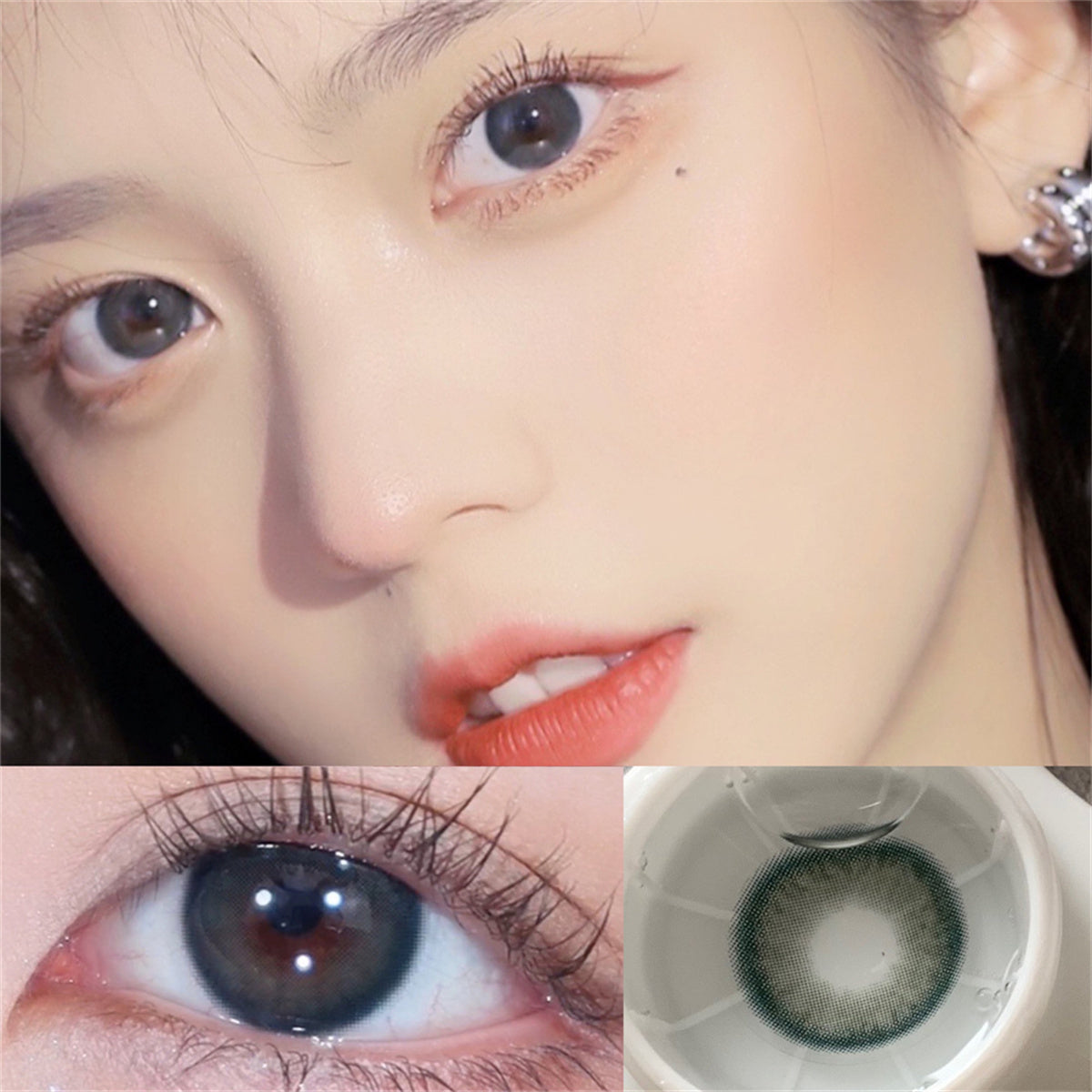 Morningcon Jade Blue shine Colored Contact Lenses For Eyes Half Yearly 2pcs