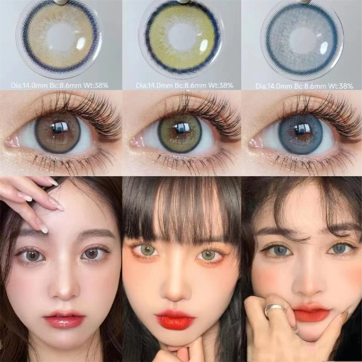 Morningcon Kitty Blue Colored Contact Lenses For Eyes Half Yearly 2pcs