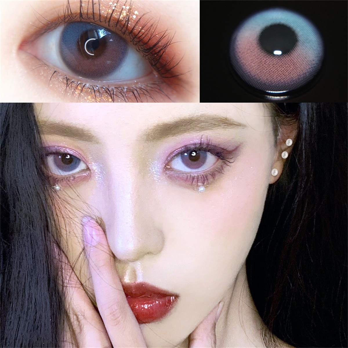 Morningcon Half Sugar Sunset Colored Contact Lenses For Eyes Half Yearly 2pcs
