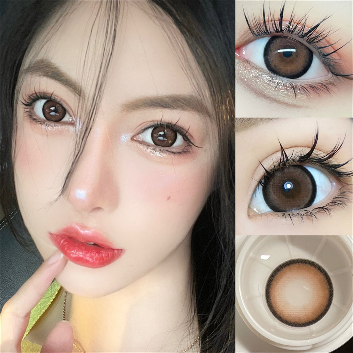 Morningcon Iced Black Tea Brown Colored Contact Lenses For Eyes Half Yearly 2pcs