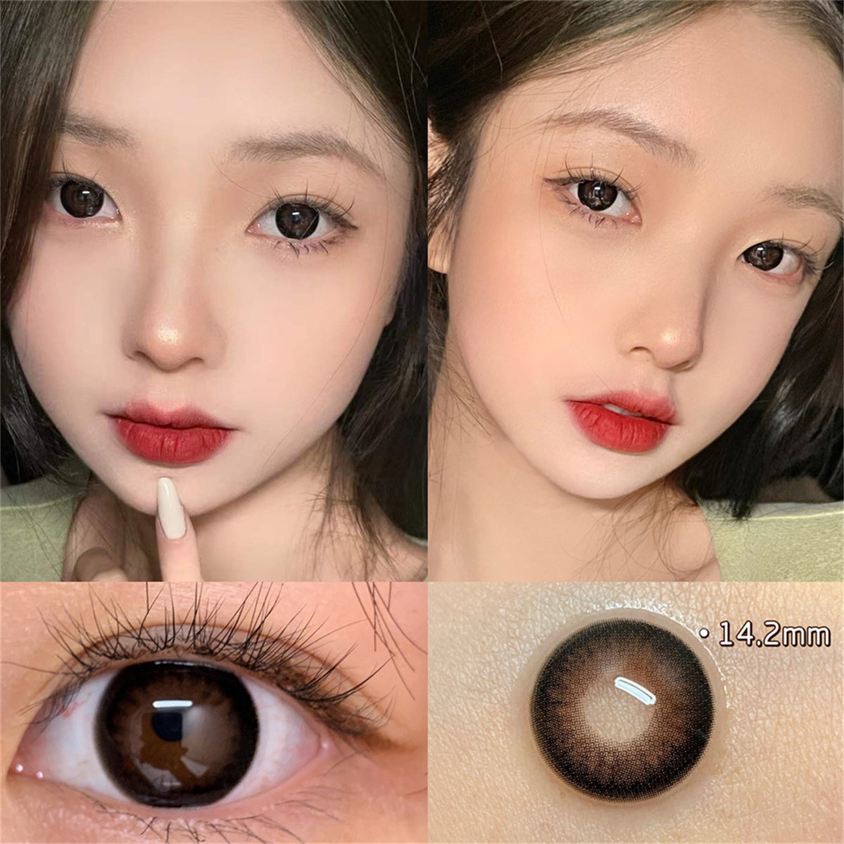 Morningcon Tropical raspberries Colored Contact Lenses For Eyes Half Yearly 2pcs