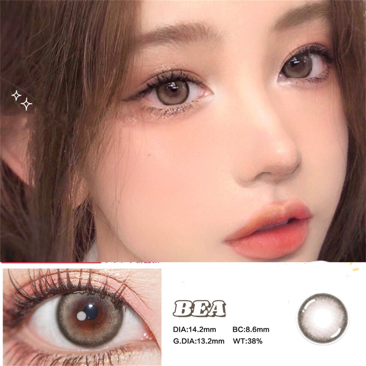 Morningcon Pork belly Colored Contact Lenses For Eyes Half Yearly 2pcs
