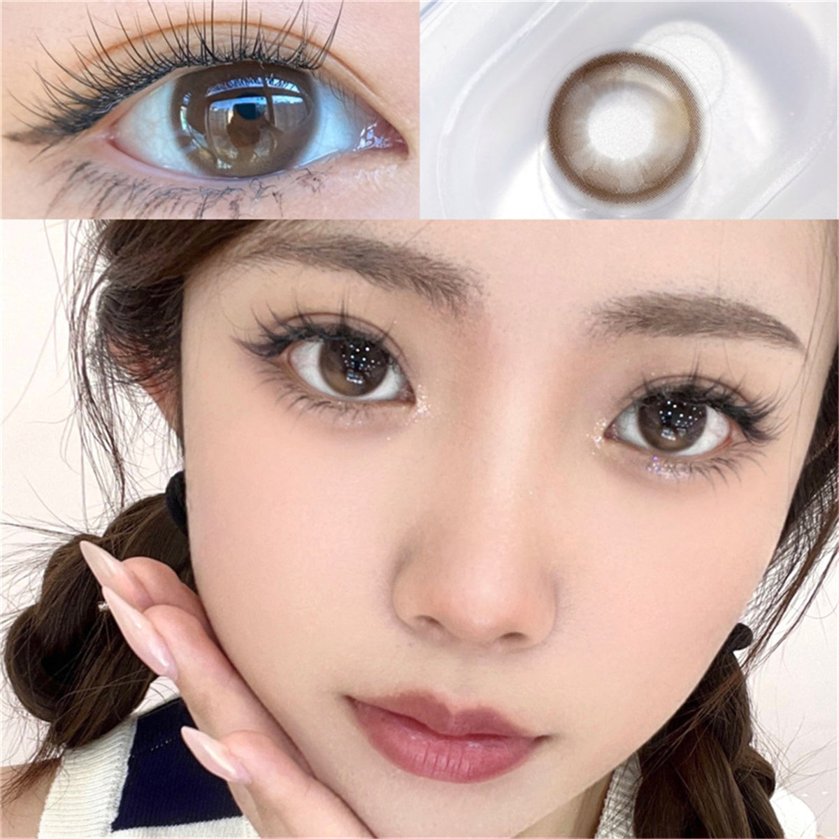 Morningcon Little Blush Colored Contact Lenses For Eyes Half Yearly 2pcs