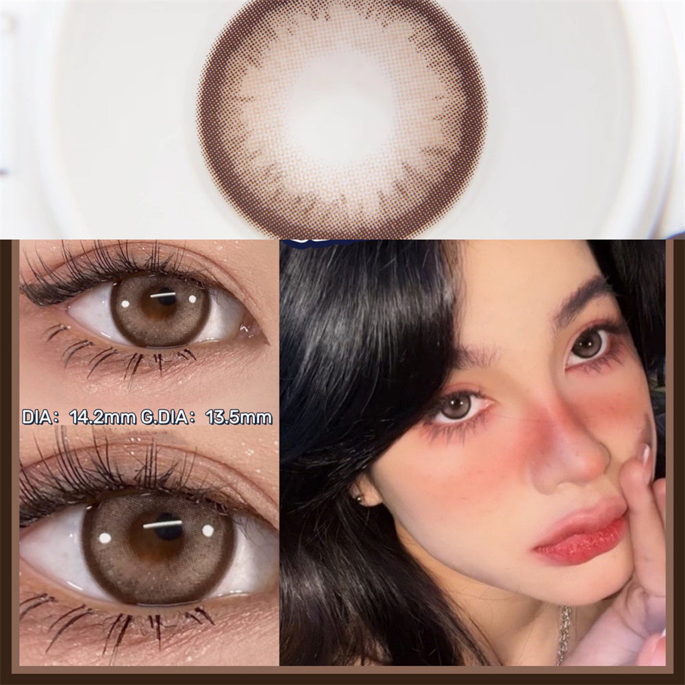 Morningcon Dirty Cocoa Colored Contact Lenses For Eyes Half Yearly 2pcs