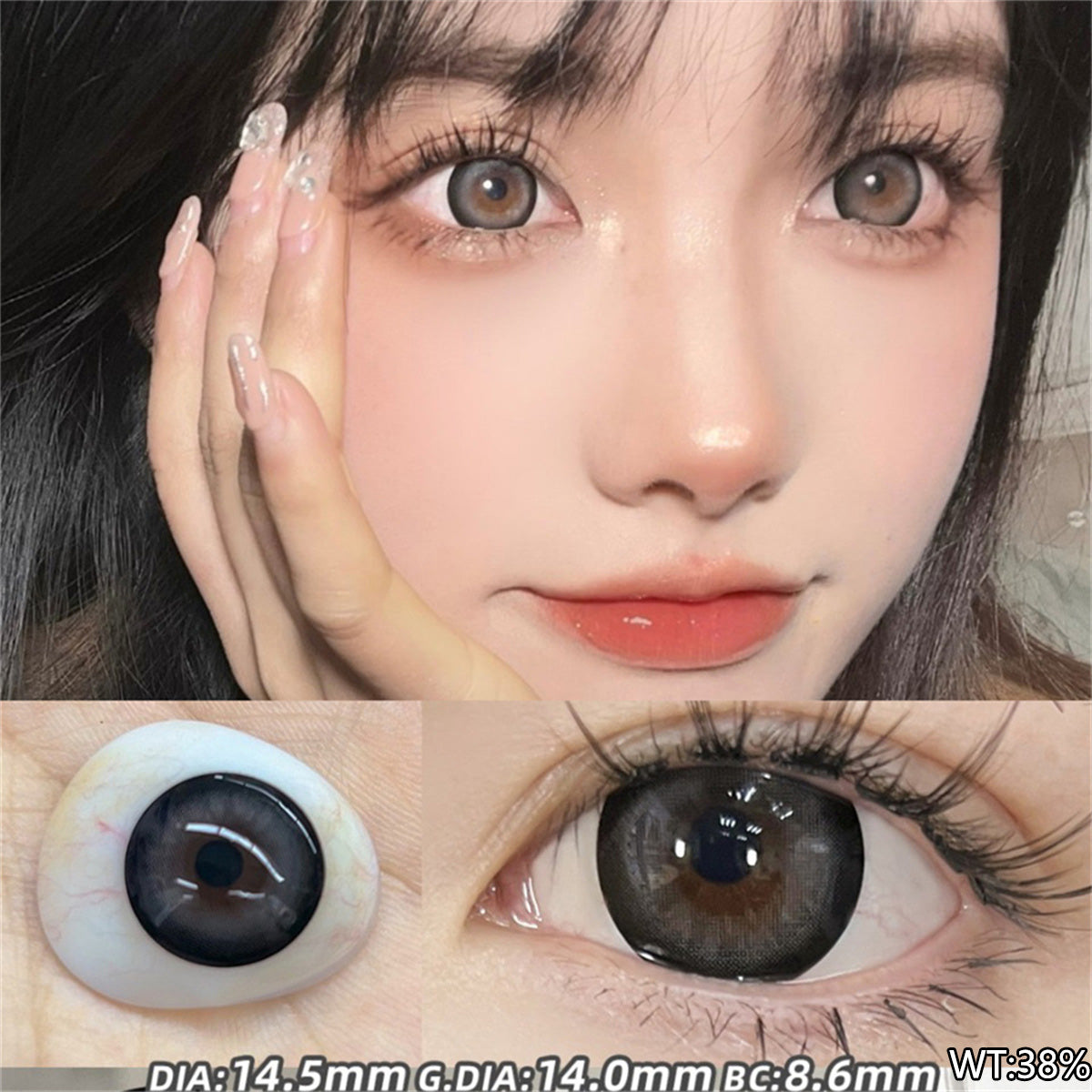 Morningcon Large slices of milk Colored Contact Lenses For Eyes Half Yearly 2pcs