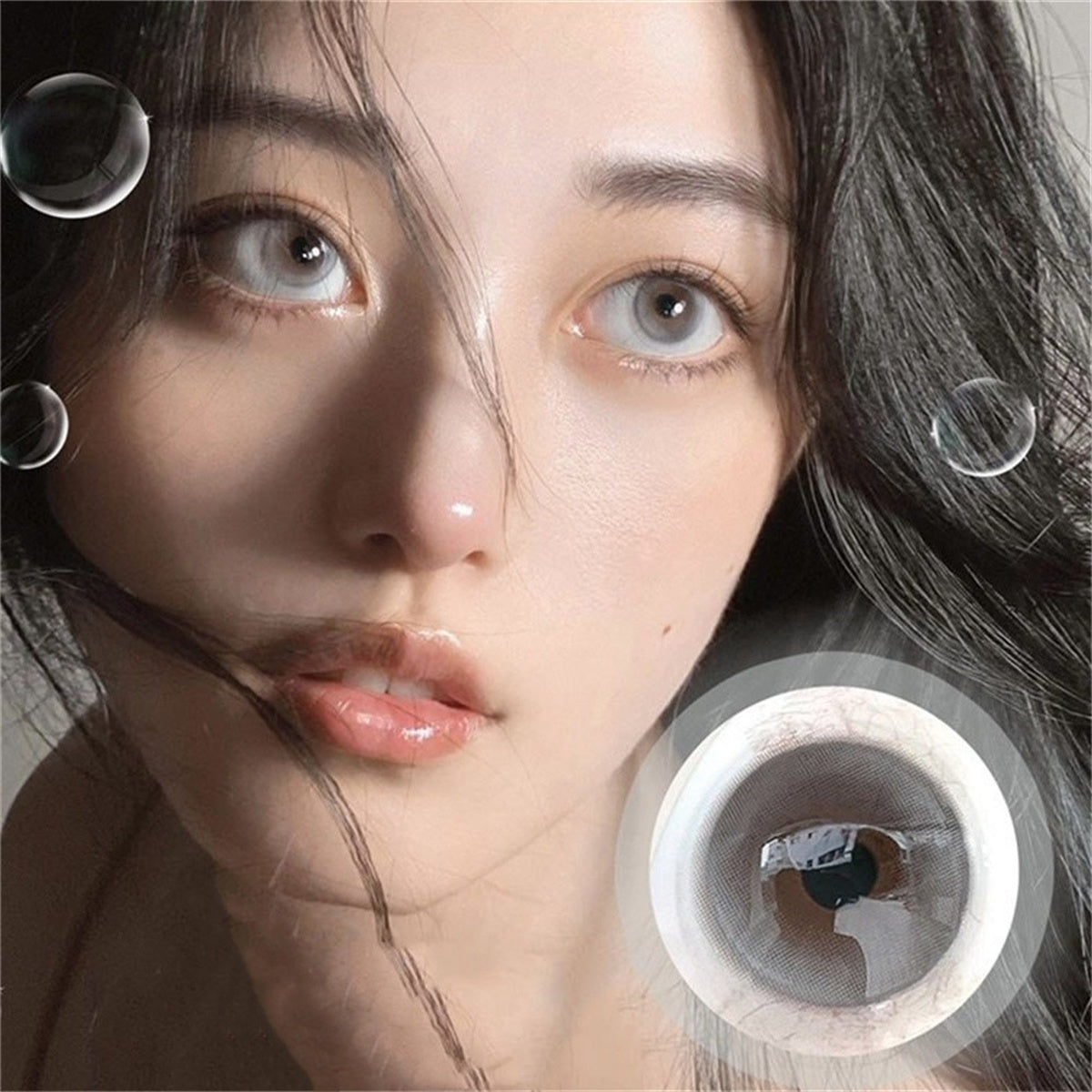 Morningcon Bubbles Colored Contact Lenses For Eyes Half Yearly 2pcs
