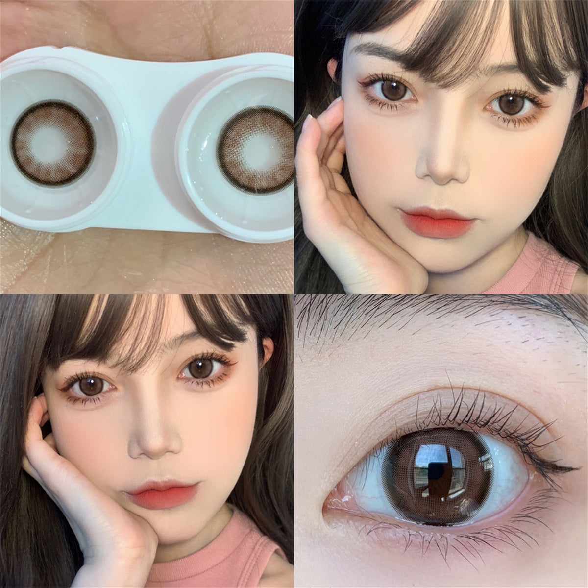 Morningcon Water light almonds Colored Contact Lenses For Eyes Half Yearly 2pcs