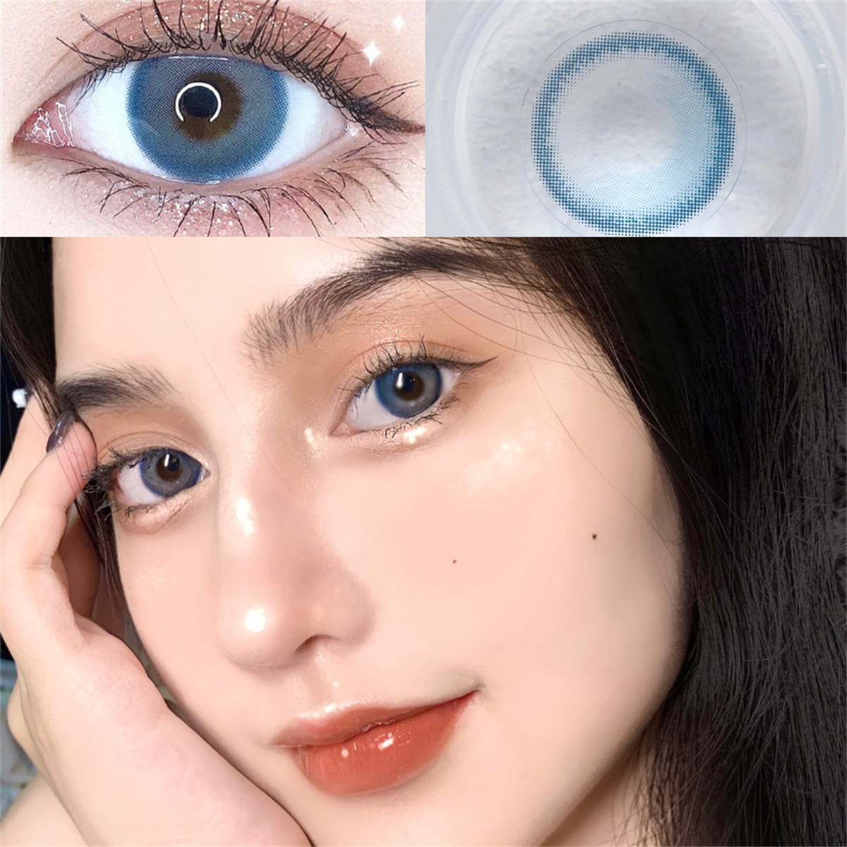 Morningcon Half Sugar Sunset Colored Contact Lenses For Eyes Half Yearly 2pcs