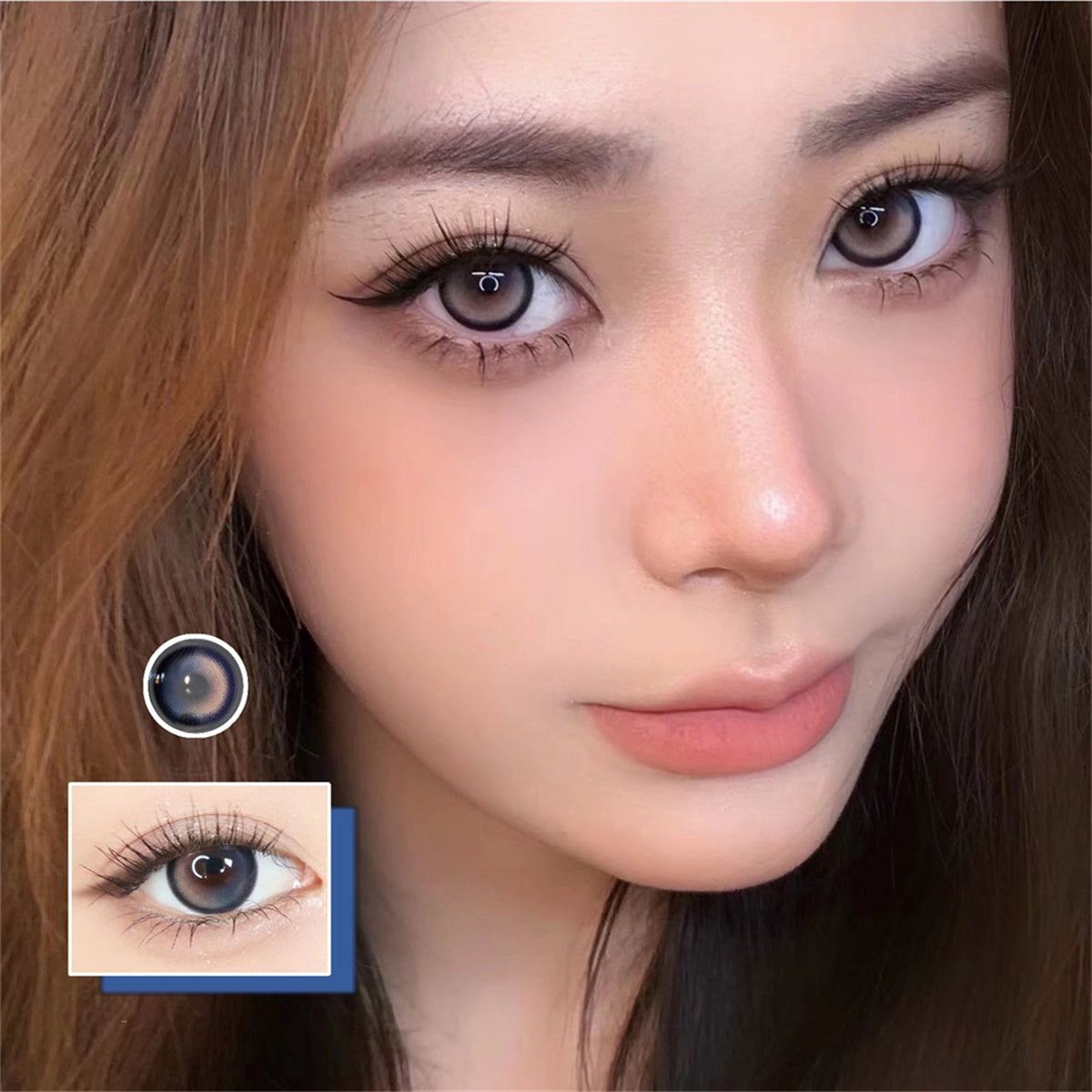 Morningcon Brown foam sandwich Colored Contact Lenses For Eyes Half Yearly 2pcs