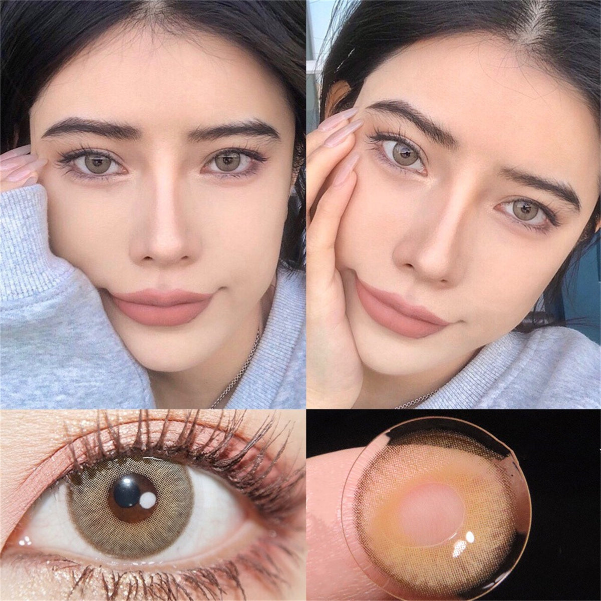 Morningcon Dubai Brown Colored Contact Lenses For Eyes Half Yearly 2pcs