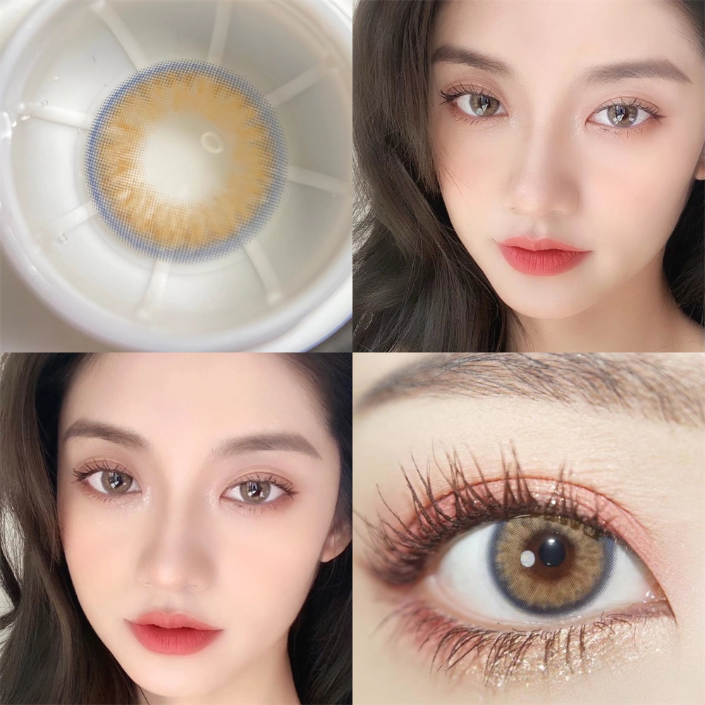 Morningcon Brick is blue and brown Colored Contact Lenses For Eyes Half Yearly