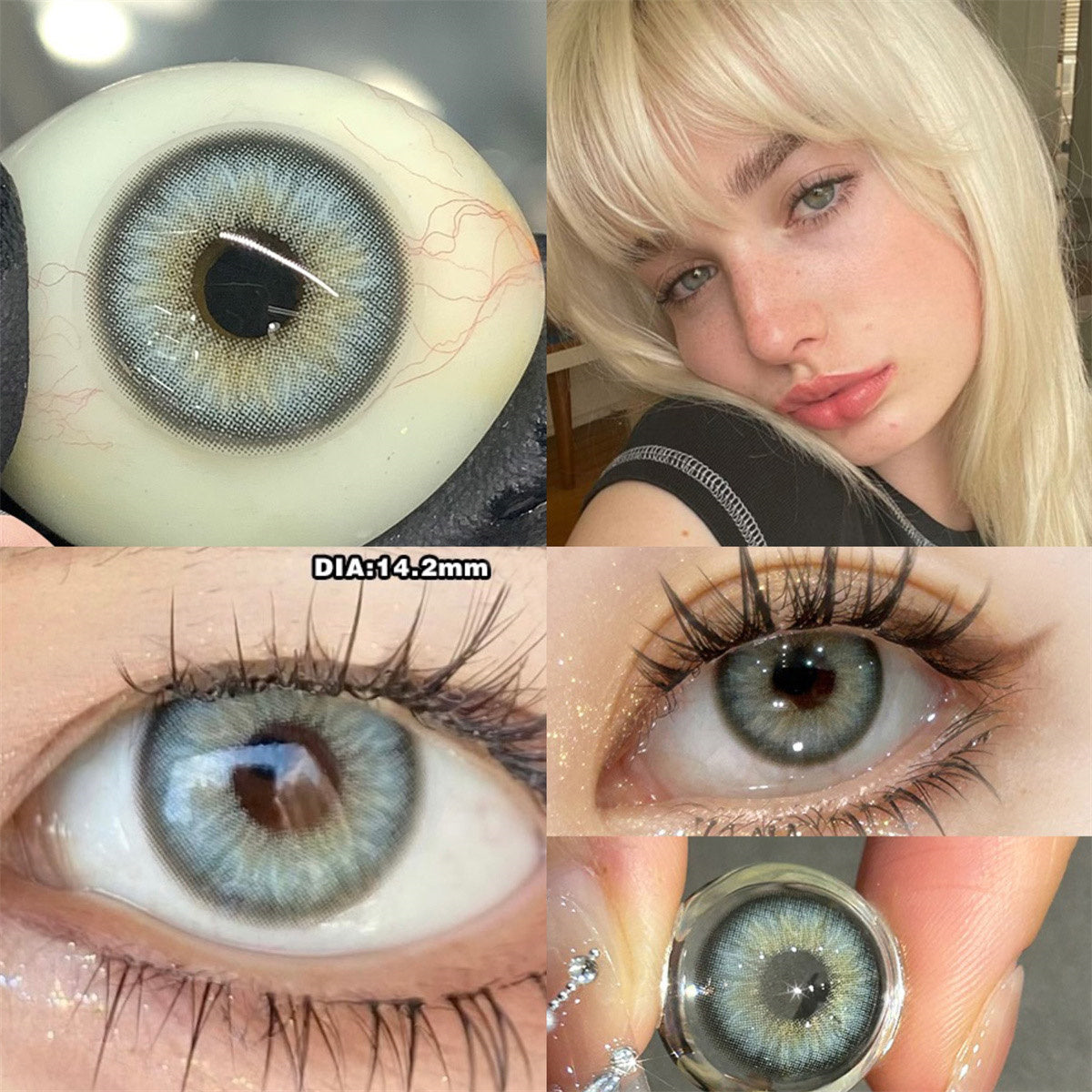Morningcon Gene Seed Green Colored Contact Lenses For Eyes Half Yearly 2pcs