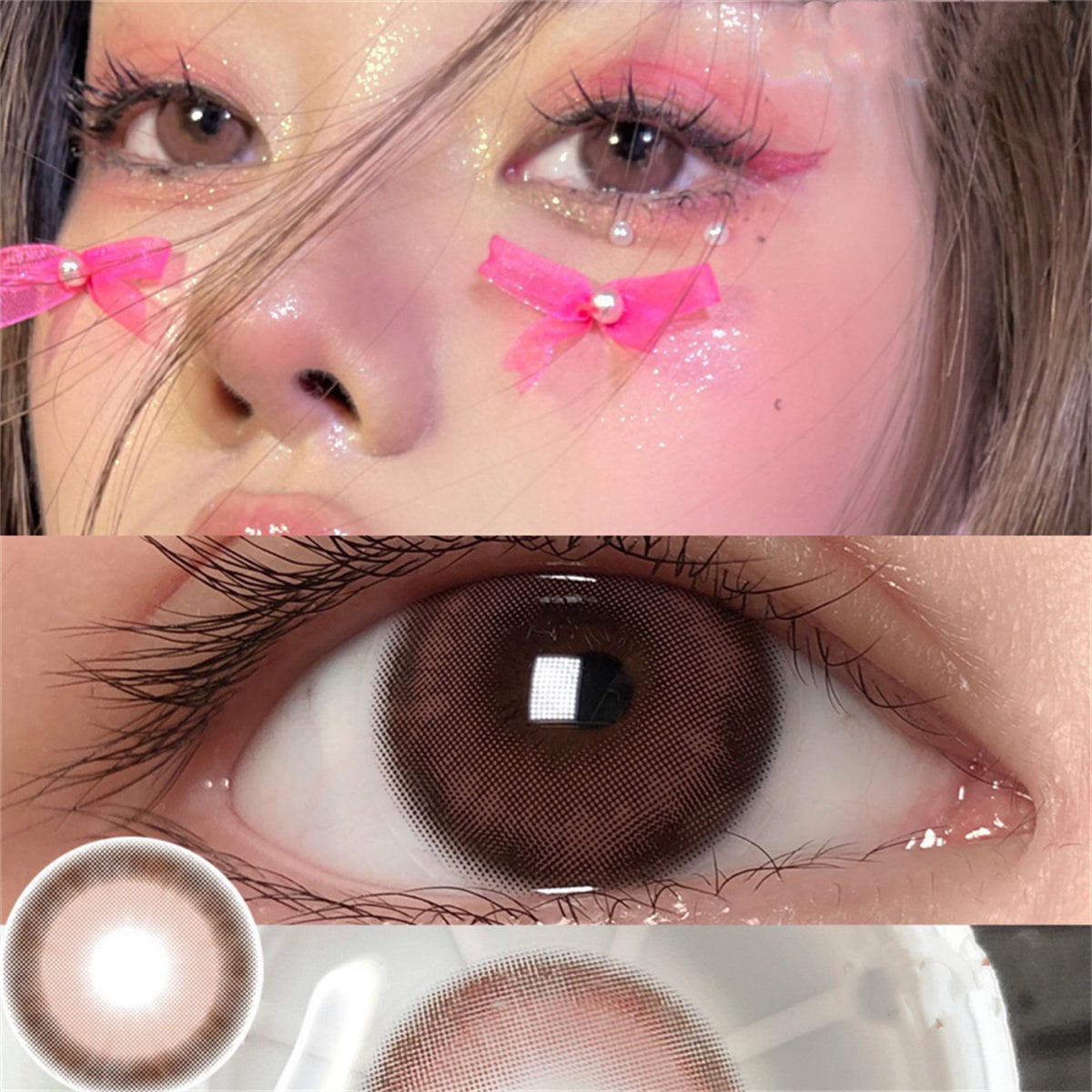 Morningcon White Gold Pear Wood Colored Contact Lenses For Eyes Half Yearly 2pcs
