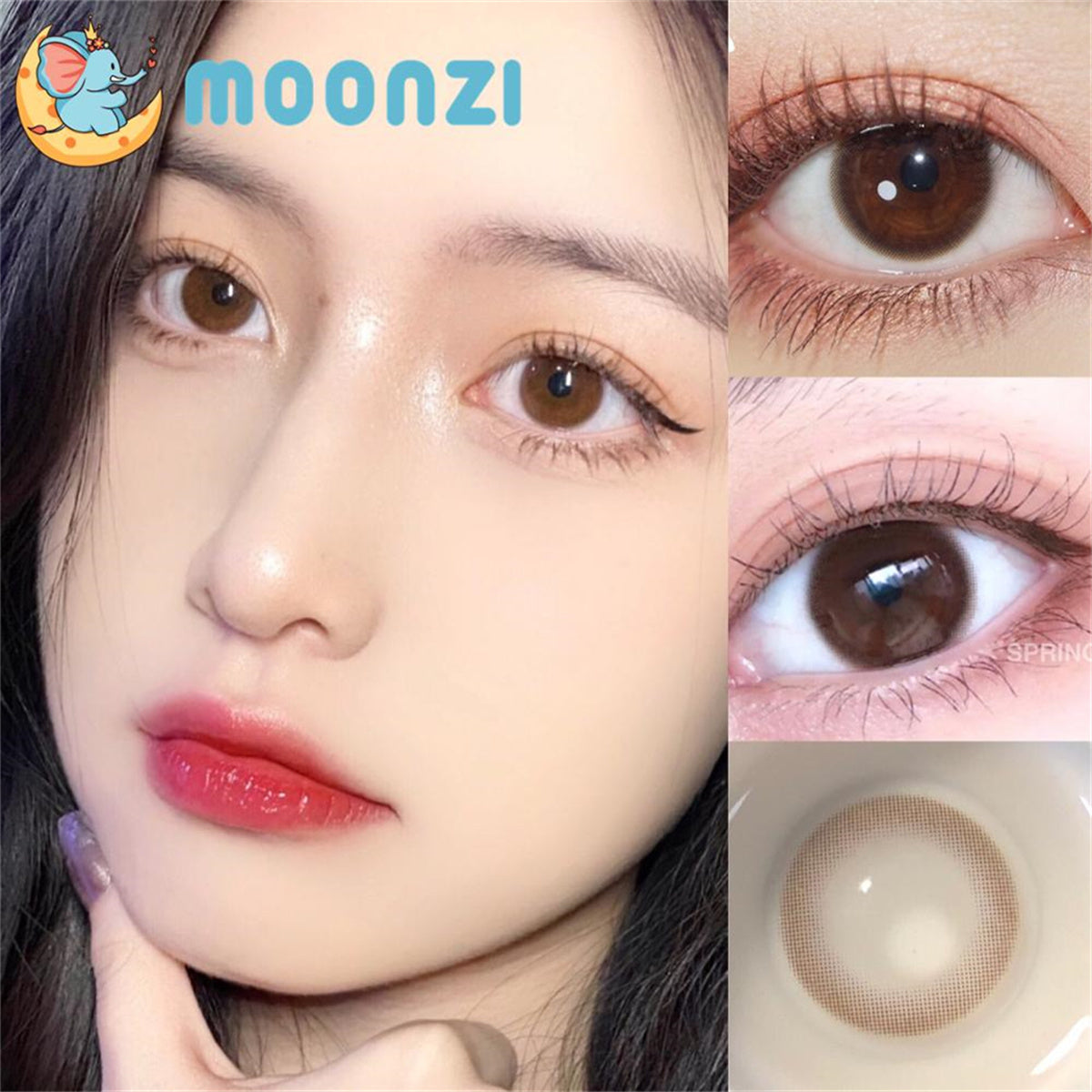 Morningcon Little Warm Coffee Colored Contact Lenses For Eyes Half Yearly 2pcs