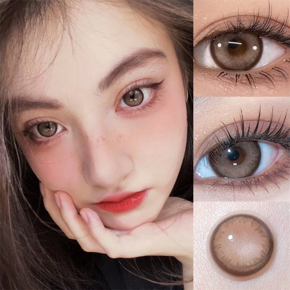Morningcon Dirty Cocoa Colored Contact Lenses For Eyes Half Yearly 2pcs