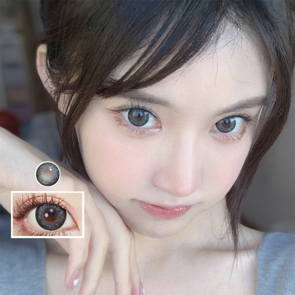 Morningcon Mashed potato ash Colored Contact Lenses For Eyes Half Yearly 2pcs