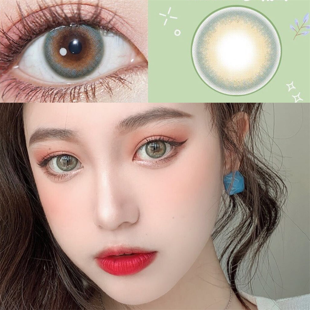 Morningcon Basilic Green Colored Contact Lenses For Eyes Half Yearly 2pcs