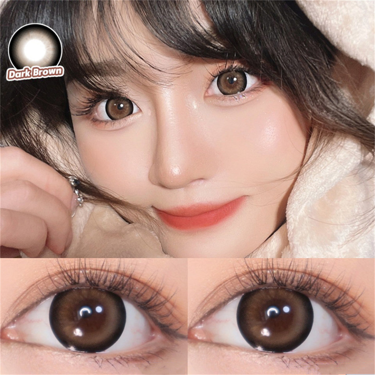 Morningcon Large slices of milk Colored Contact Lenses For Eyes Half Yearly 2pcs