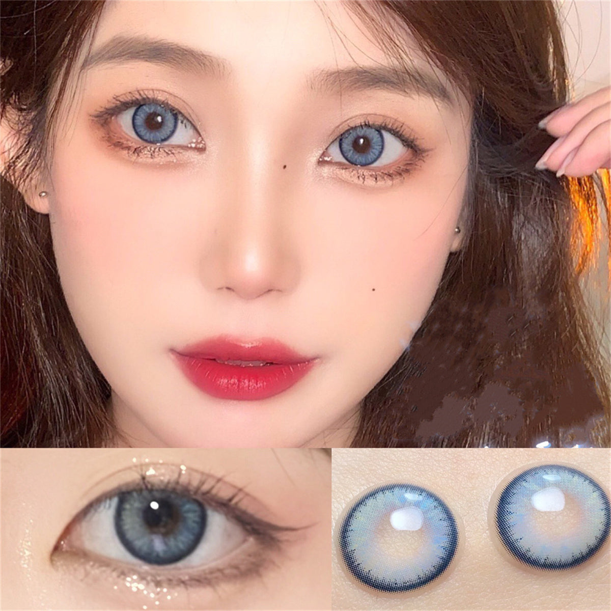 Morningcon North Sea Silver Beach Colored Contact Lenses For Eyes Half Yearly 2pcs