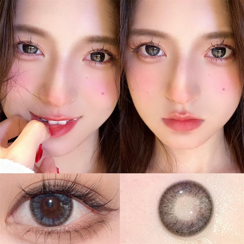 Morningcon Cute egg black Colored Contact Lenses For Eyes Half Yearly 2pcs