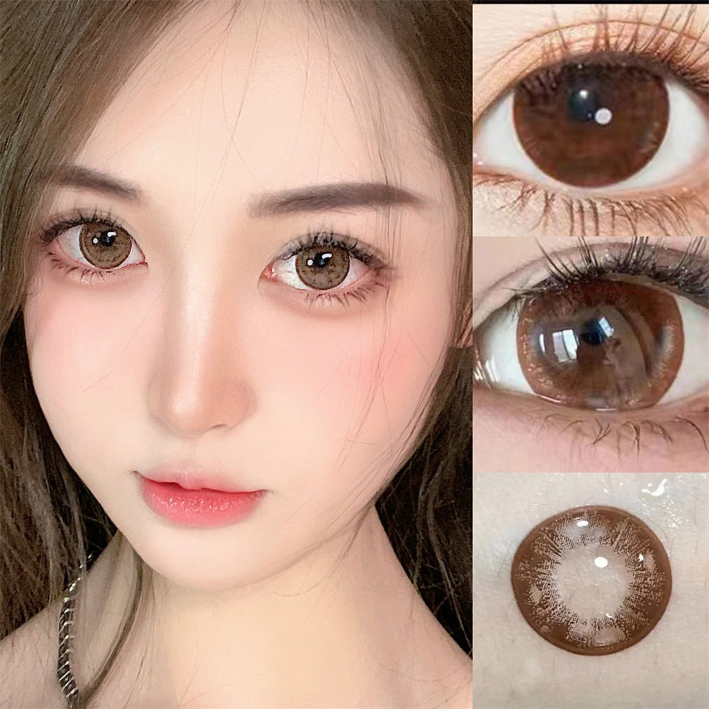 Morningcon Clear Skies Latte Black Colored Contact Lenses For Eyes Half Yearly 2pcs