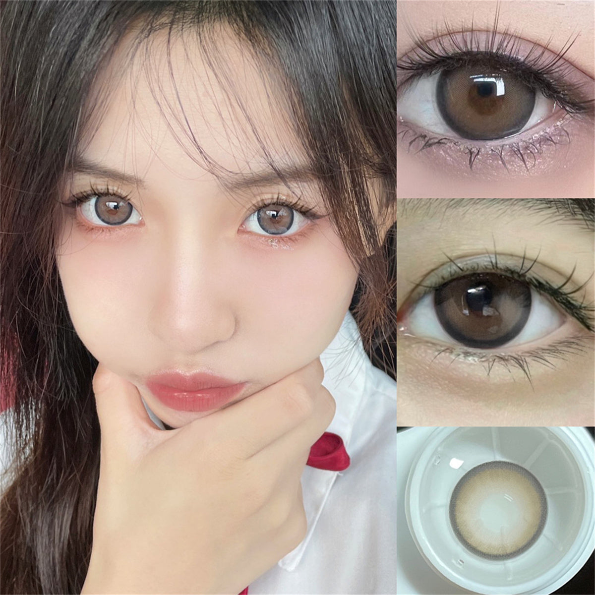 Morningcon Iced Black Tea Brown Colored Contact Lenses For Eyes Half Yearly 2pcs