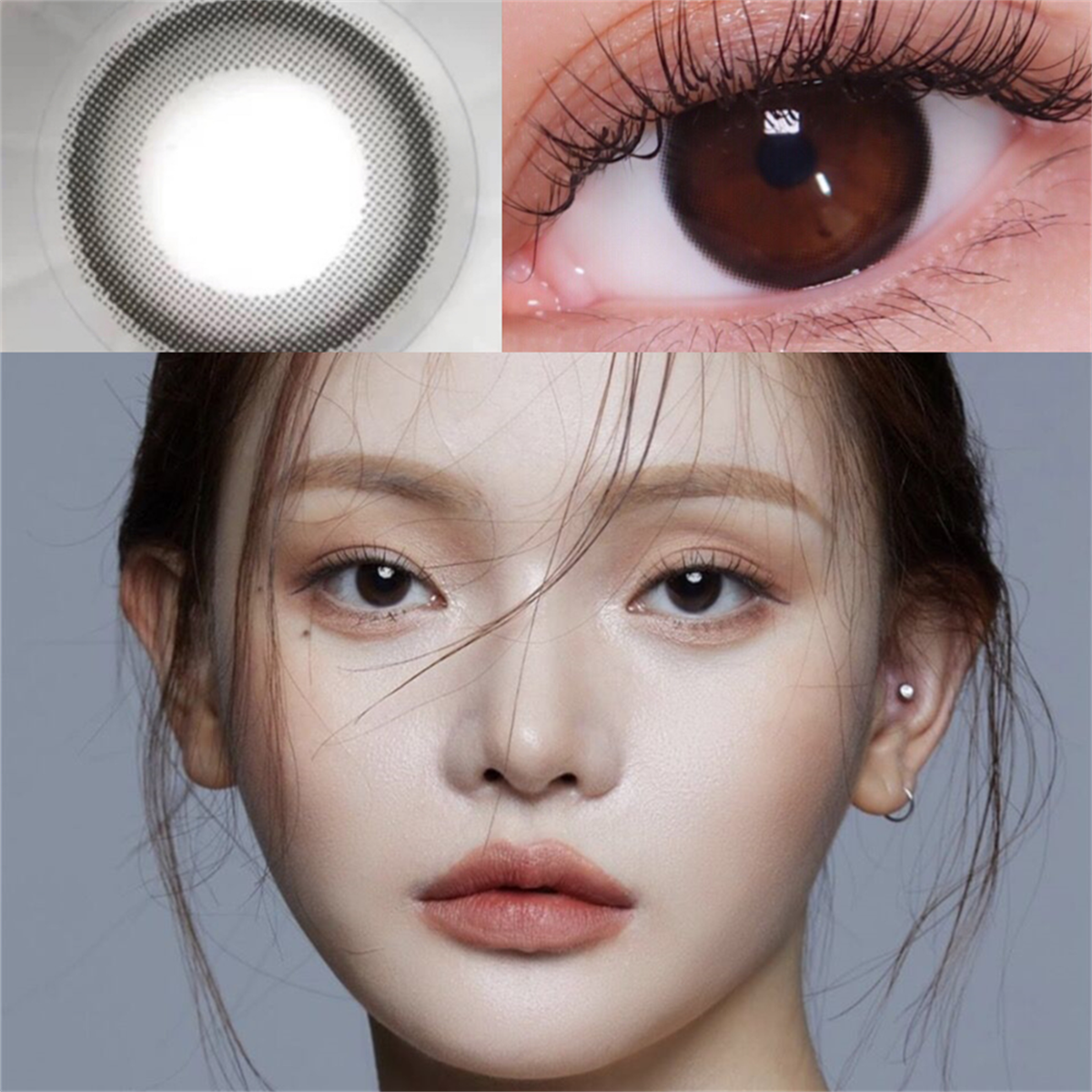 Morningcon Little Black Rings Colored Contact Lenses For Eyes Half Yearly 2pcs