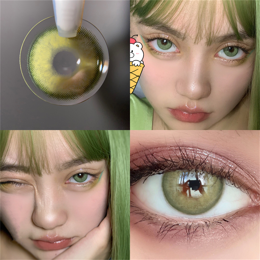 Morningcon Empty Mountain base Colored Contact Lenses For Eyes Half Yearly 2pcs