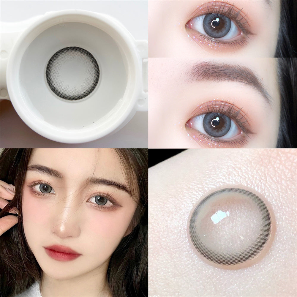 Morningcon Tea Ash Colored Contact Lenses For Eyes Half Yearly 2pcs