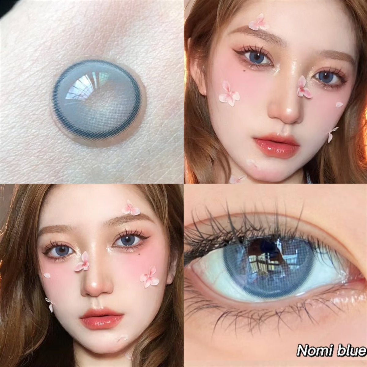 Morningcon Kitty Blue Colored Contact Lenses For Eyes Half Yearly 2pcs