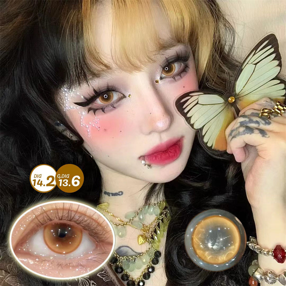 Morningcon Butterfly Colored Contact Lenses For Eyes Daily 2pcs