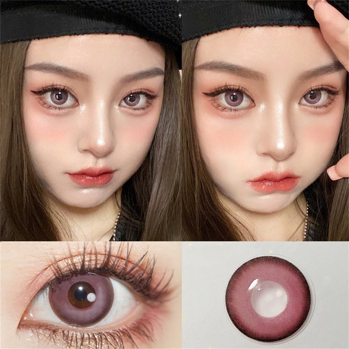 Morningcon Peach Tower Colored Contact Lenses For Eyes Half Yearly 2pcs